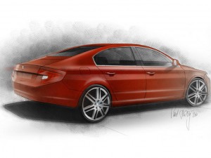 Skoda Superb Fastback: bozzetto molto interessante.