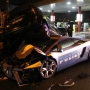 Lamborghini della Polizia dopo l\'incidente