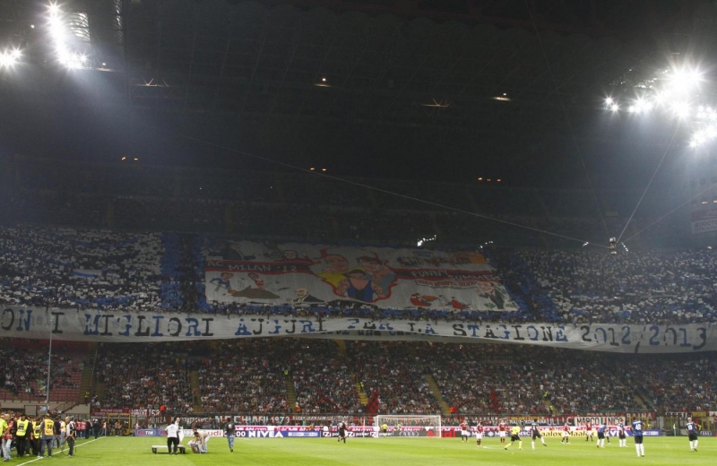 Derby del 2012 la curva nerazzurra