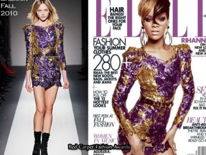 Rihanna: prima di Rude Boy copertina per Elle in abito Balmain.