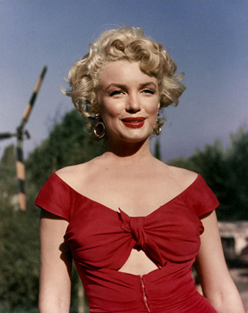 marilyn monroe celebration abito rosso Niagara