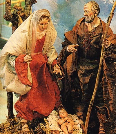 maria, giuseppe e gesu nel presepe napoletano