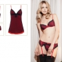 babydoll rosso e nero di Goldenpoint
