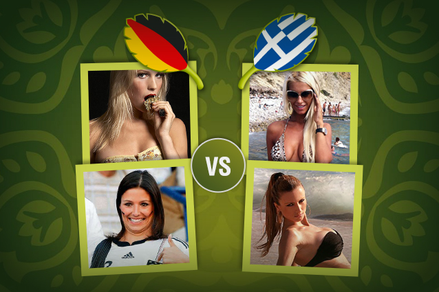 La sfida tra le wags di Germania-Grecia.