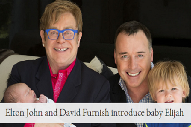 Ecco Elijah, il secondo figlio di Elton John e suo marito.