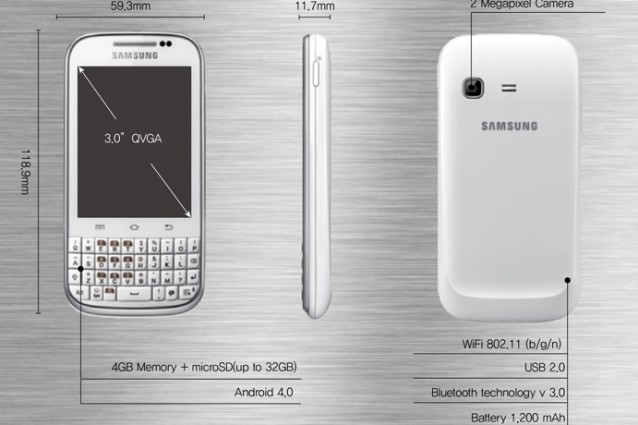 Samsung Galaxy Chat: il nuovo smartphone Android con tastiera qwerty fisica.