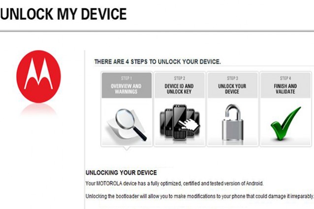 Motorola: attivato finalmente il sito web per lo sblocco del bootloader su alcuni terminali.