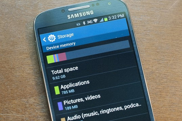 Galaxy S4, gran parte della memoria interna è destinata al sistema operativo.