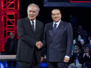 Berlusconi a Servizio Pubblico: faccia a faccia con Santoro e Travaglio.