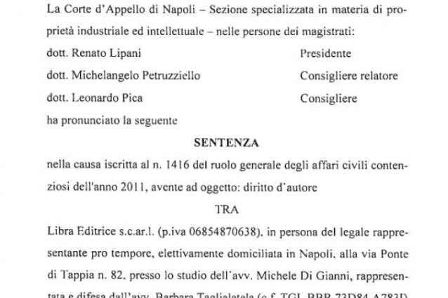 LA SENTENZA DI CONDANNA PER ROBERTO SAVIANO - PDF