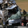un pullman si ribalta sulla a13