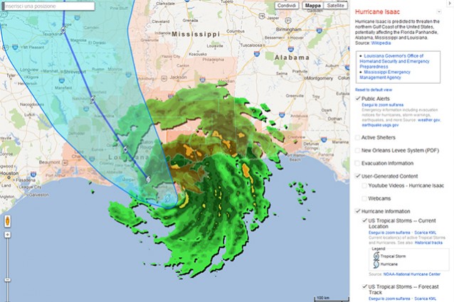 Uragano Isaac, Google può salvarti la vita.
