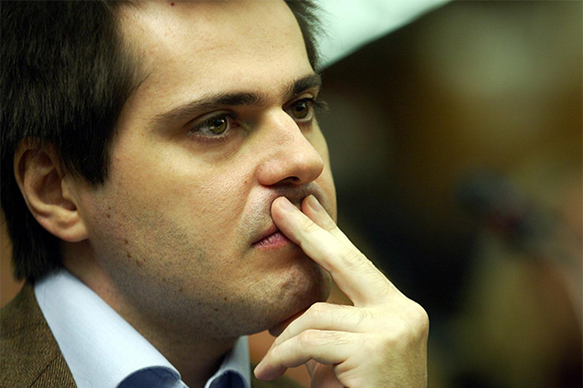 Giovanni Scattone in tribunale nel 2002.