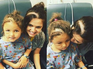 Si rasa i capelli come quelli della figlioletta malata di tumore: foto commuove il web