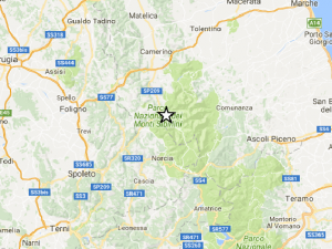 Epicentro della nuova scossa dell'11 dicembre a Macerata (Ingv).