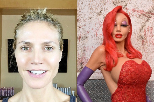 Heidi Klum irriconoscibile ad Halloween: 10 ore di trucco per diventare Jessica Rabbit