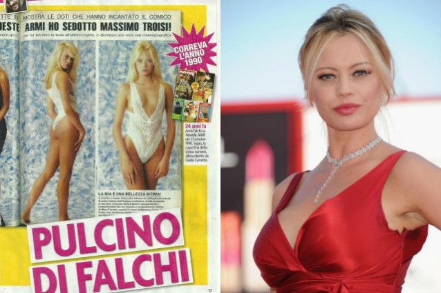 Anna Falchi ieri e oggi, ma la bellezza è sempre quella.