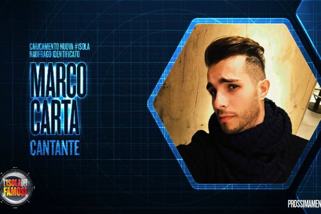 Marco Carta concorrente all'Isola dei Famosi 2016: 