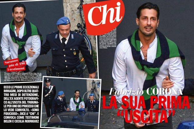 Fabrizio Corona alla sua prima uscita dal carcere dopo 4 mesi di detenzione: 