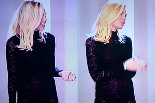 Ilary Blasi in abito nero, tra pizzi e trasparenze: 