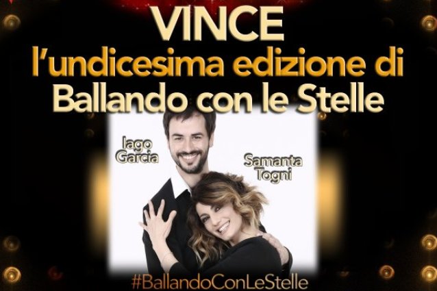 Iago Garcia e Samanta Togni sono i vincitori di “Ballando con le stelle 2016”