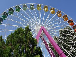 La ruota panoramica del Luneur si blocca per la pioggia: paura per i bimbi