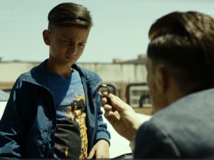 Un fotogramma della scena di Gomorra in cui compare Nicola Marino, figlio di Gaetano Mckay Marino.