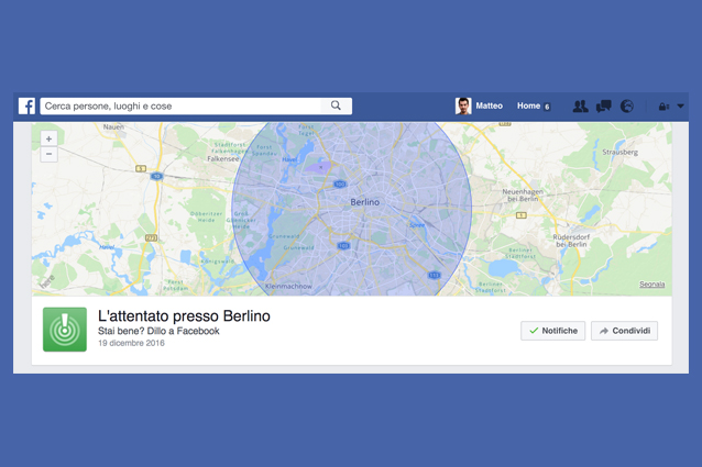 Attentato a Berlino, Facebook attiva il Safety Check