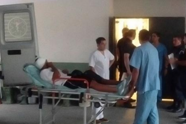 Quiroz in ospedale dopo essere stato colpito da una pallottola (foto Tyc Sports)