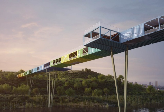 ECOntainer bridge by yoav messer architects. Image © yoav messer architects
