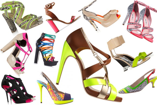 Scarpe con dettagli fluo