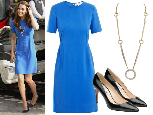 Kate-Middleton-collana-Cartier abito stella mccartney scarpe prada