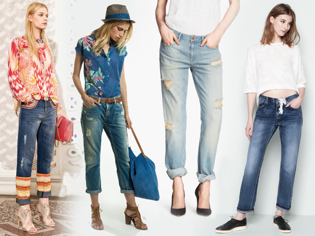 Da sinistra: Roberto Cavalli, Pepe Jeans, H&M, Pull&Bear