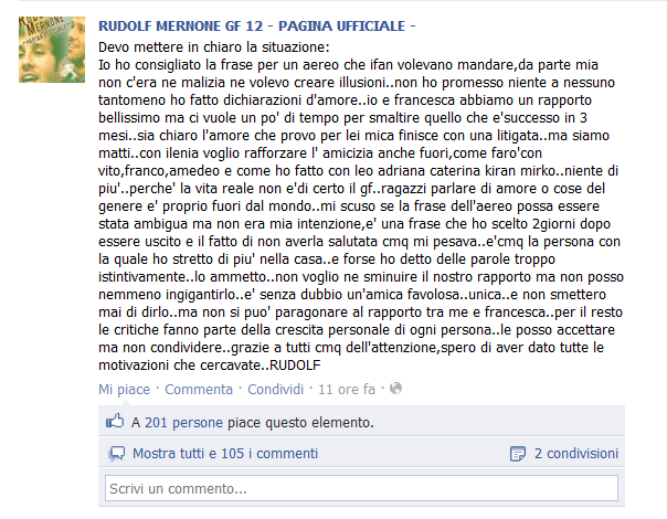 rudolf mernone su facebook