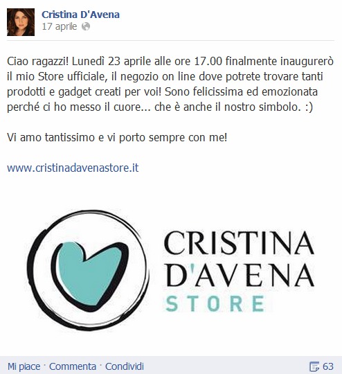 cristina d'avena store