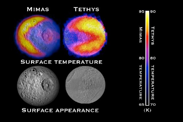 pac man su una luna di saturno