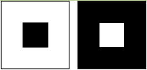 Il quadrato nero è più piccolo di quello bianco?