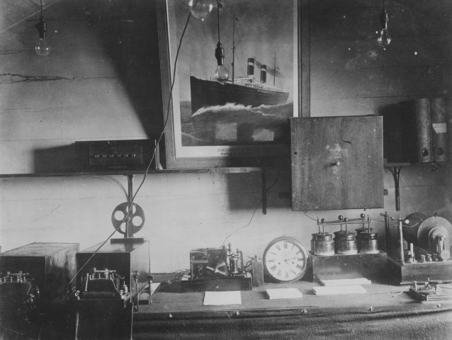 Apparecchiatura per telegrafare utilizzata da Marconi per i suoi primi esperimenti a bordo della nave Philadelphia