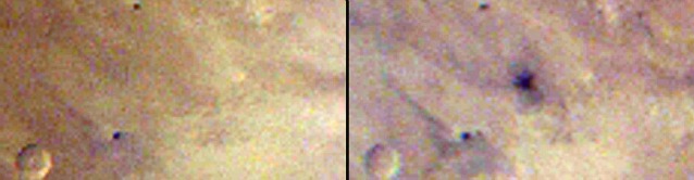 A sinistra il 27 marzo del 2012, a destra il giorno successivo (Image Credit: NASA/JPL–Caltech/MSSS)