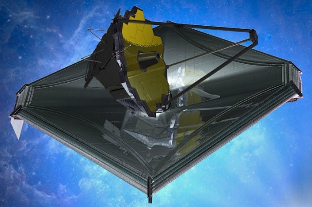 Rappresentazione artistica del James Webb Telescope (Immagine NASA, Credit: Northrop Grumman)