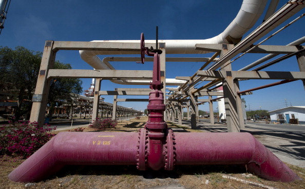 View of a red pipe line, which transport