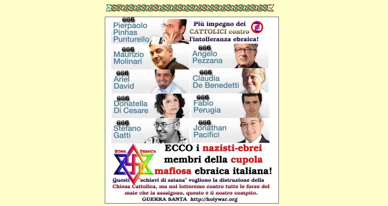 Antisemitismo: sito Holywar scheda gli ebrei-nazisti
