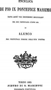 Frontespizio de "Il Sillabo", 1864