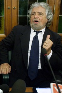 Grillo durante la Conferenza stampa del 28 ottobre scorso