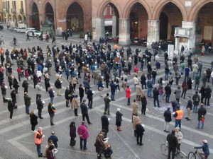 Una manifestazione delle "Sentinelle in Piedi"