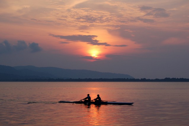 Tramonto sulla laguna di Orbetello