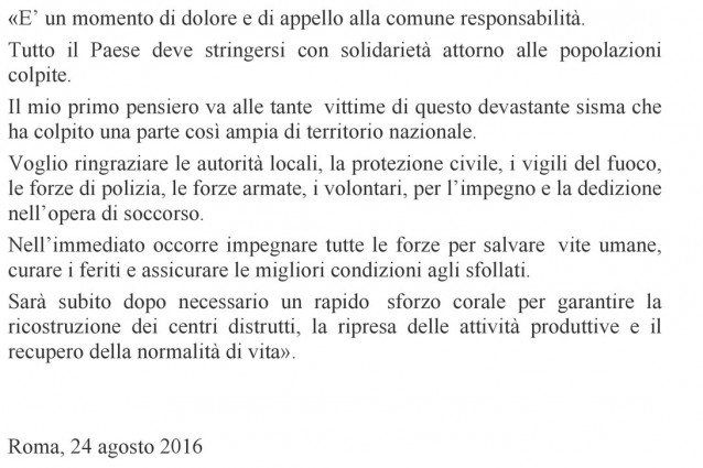 Mattarella torna a Roma: "Momento di dolore"