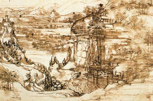 "Paesaggio con fiume" di Leonardo Da Vinci