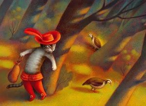 Un'altra delle bellissimi illustrazioni del "Gatto con gli stivali"– di Paolo Domeniconi