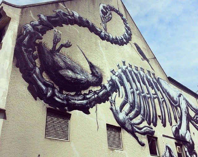 Murale di ROA realizzato per il Rise Festival 2013